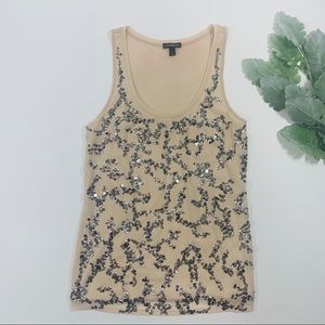 Express | Naked (Nude) Sequin Sleeveless Tank